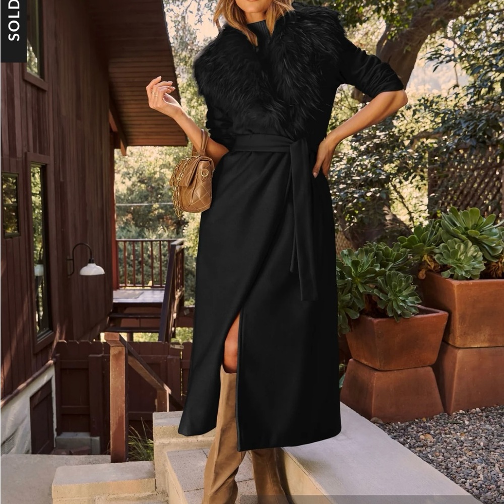 VICI Frederica Pocketed Faux Fur Collar Coat - Size S (currently sold out!)
